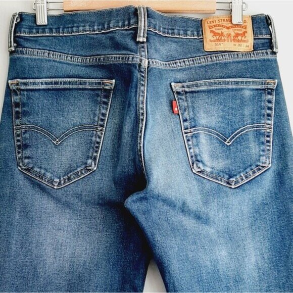 LEVI'S 514 Straight Fit Medium Wash Blue Jeans Men's Sz 32 - Picture 8 of 14